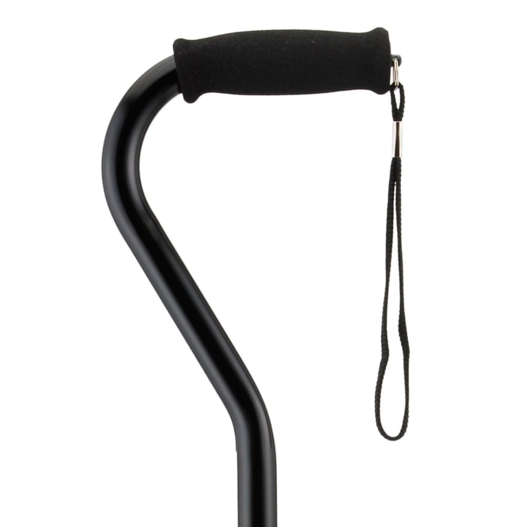 Nova Medical Lightweight Adjustable Designer Canes with Offset Handles - Black handle