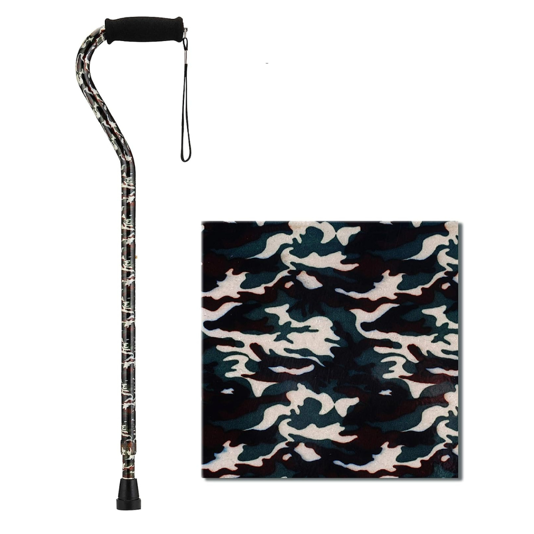 Nova Medical Lightweight Adjustable Designer Canes with Offset Handles - Camouflage