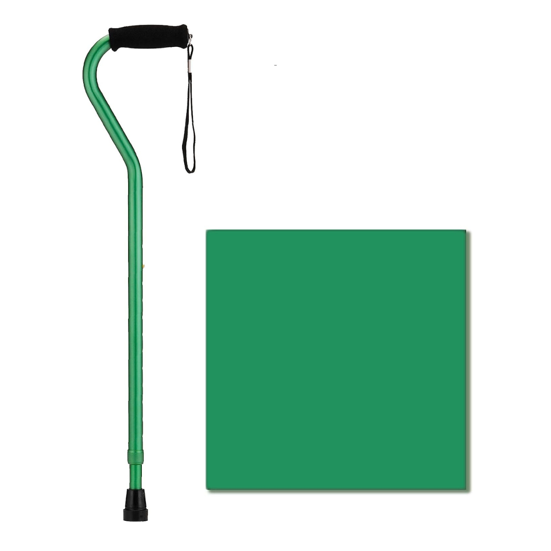 Nova Medical Lightweight Adjustable Designer Canes with Offset Handles - Green