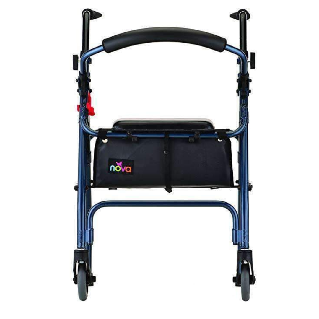 Nova Medical 4201 Lightweight Folding Cruiser II Walker Hybrid - Blue - primehubstore.shop walkers