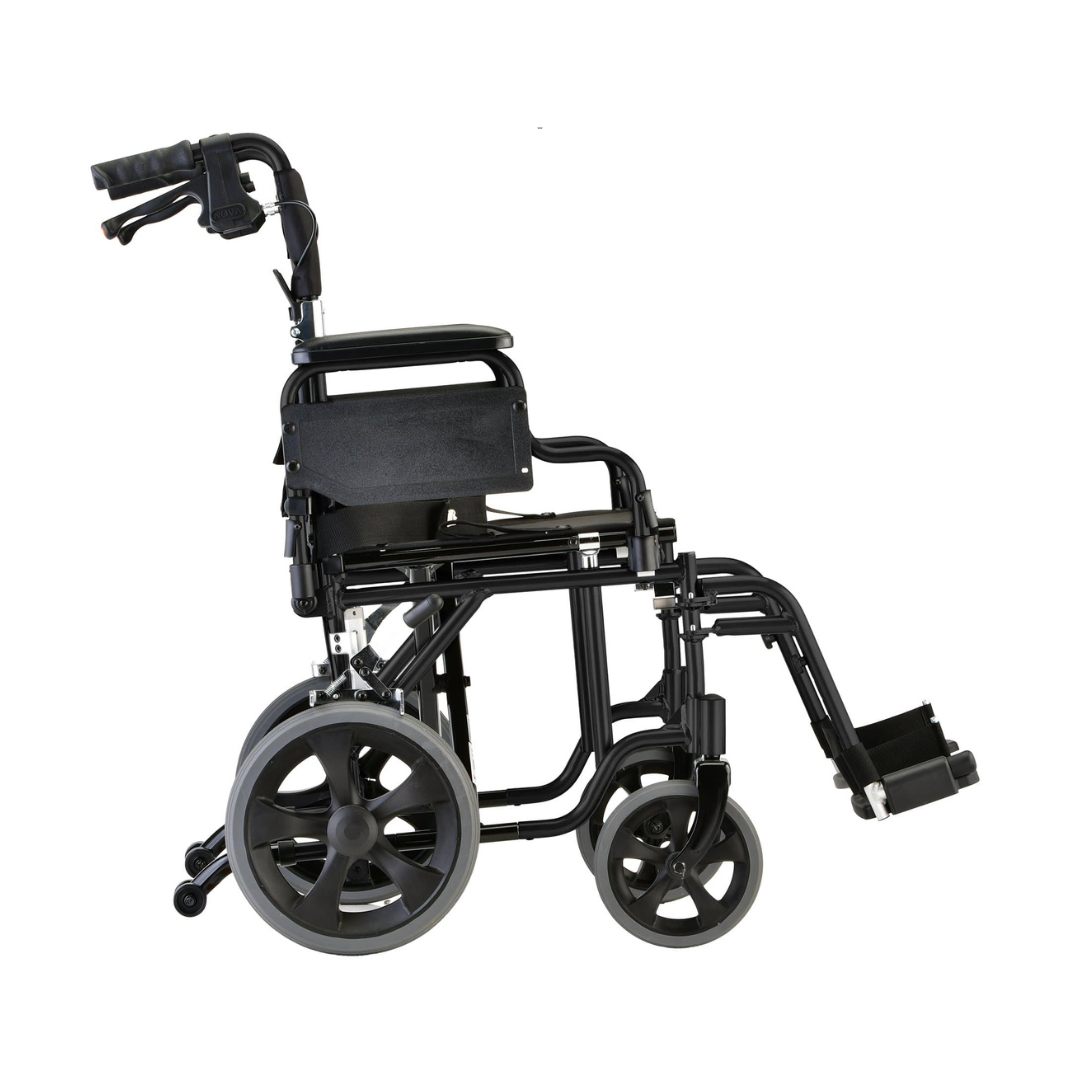 Nova Medical 352 Lightweight Transport Chair with 12” Rear Wheels - Open Box - primehubstore.shop Transport Chairs
