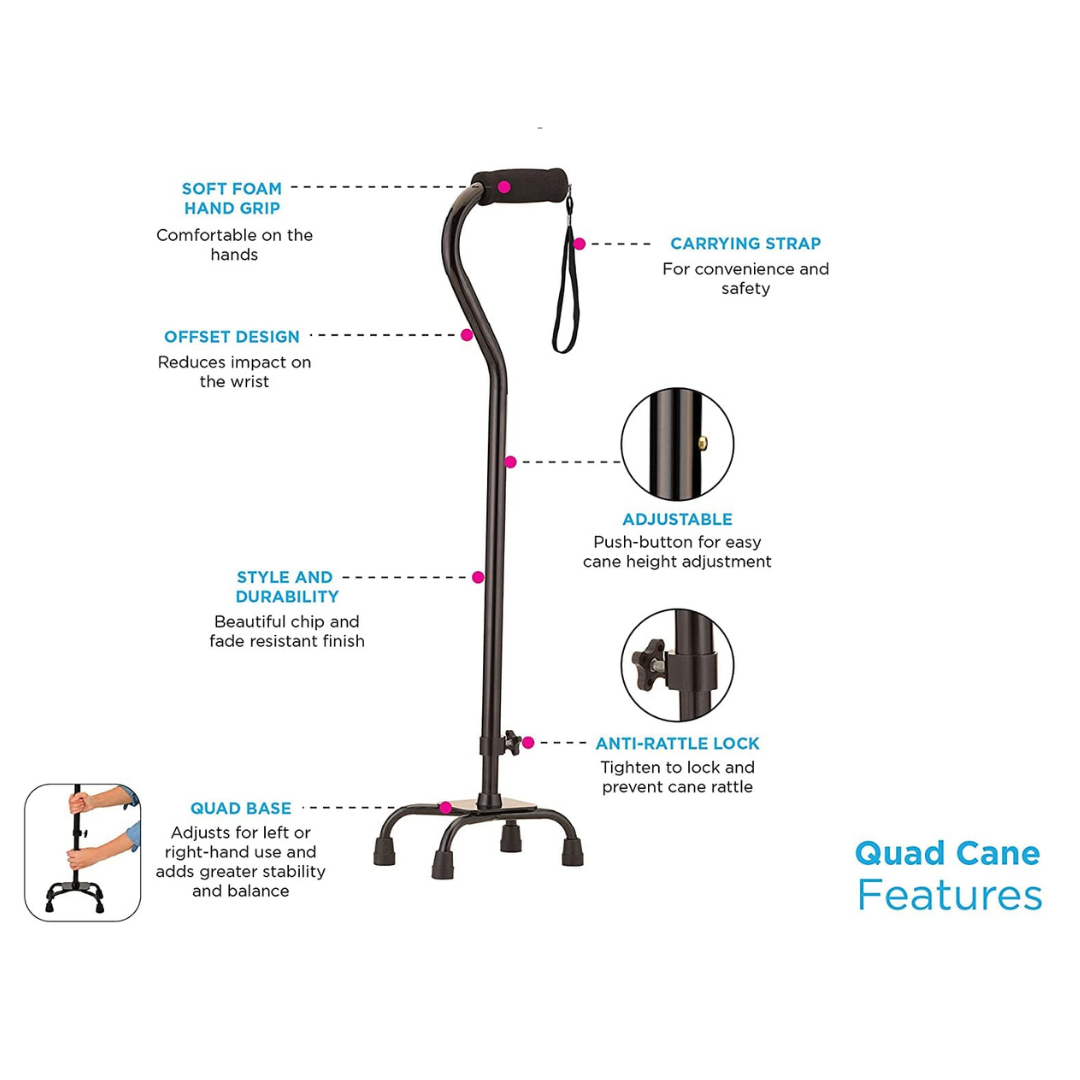 Nova Medical Quad Cane with Small Base - primehubstore.shop Quad Canes