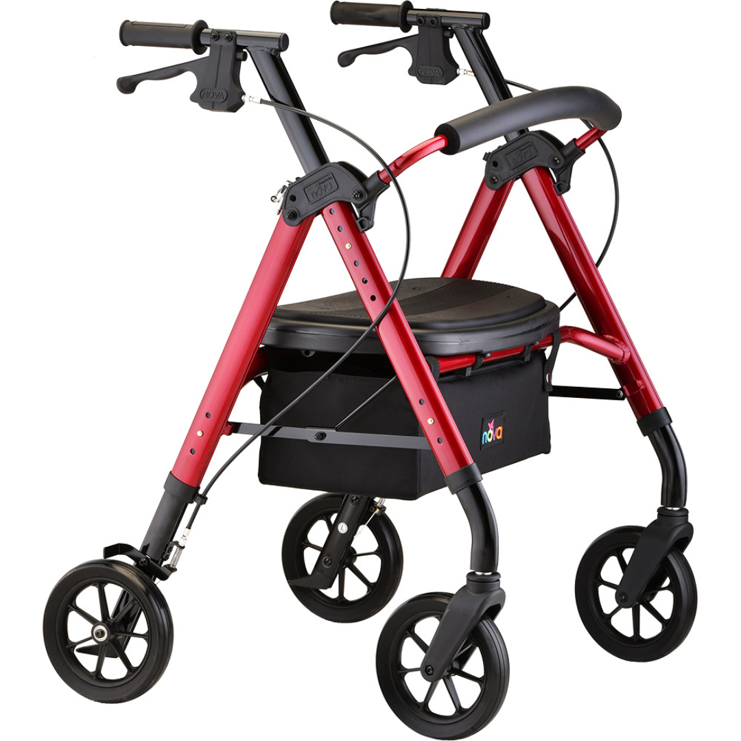 Nova Medical 4264 Star 8 DX Extra Wide Rollator Walker - 450 lb Capacity - primehubstore.shop Rollators