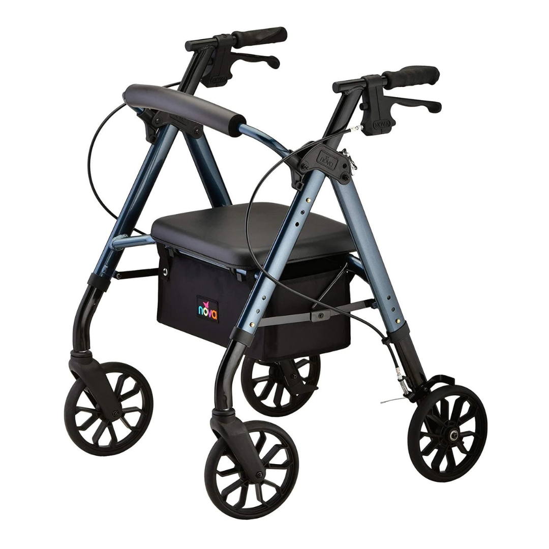 Nova Medical 4278 Star Folding Rollator Walker - Petite Size - Height 4'10" - 5'4" - primehubstore.shop Junior Rollators