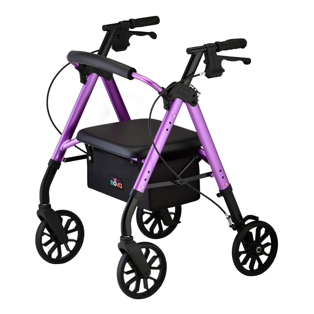 Nova Medical 4278 Star Folding Rollator Walker - Petite Size - Height 4'10" - 5'4" - primehubstore.shop Junior Rollators