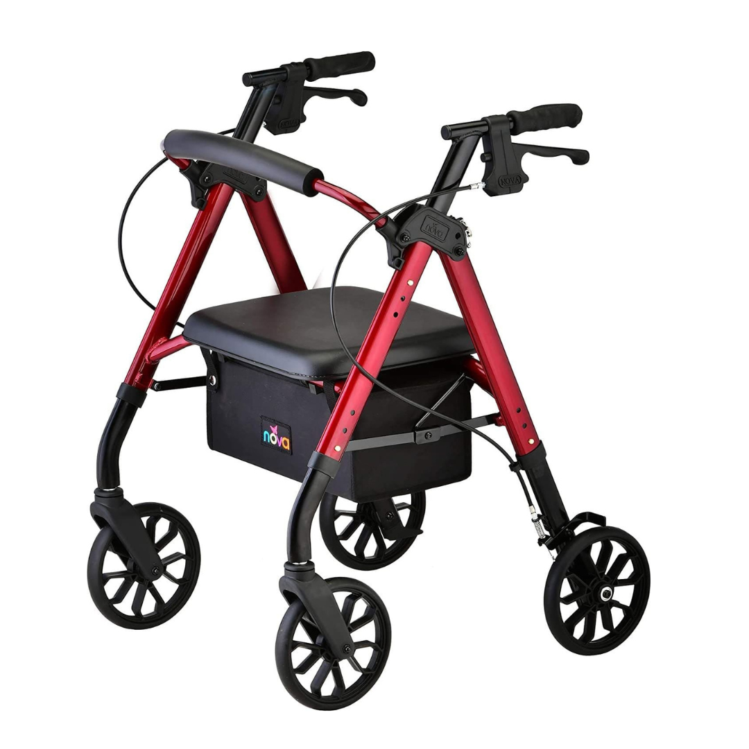 Nova Medical 4278 Star Folding Rollator Walker - Petite Size - Height 4'10" - 5'4" - primehubstore.shop Junior Rollators