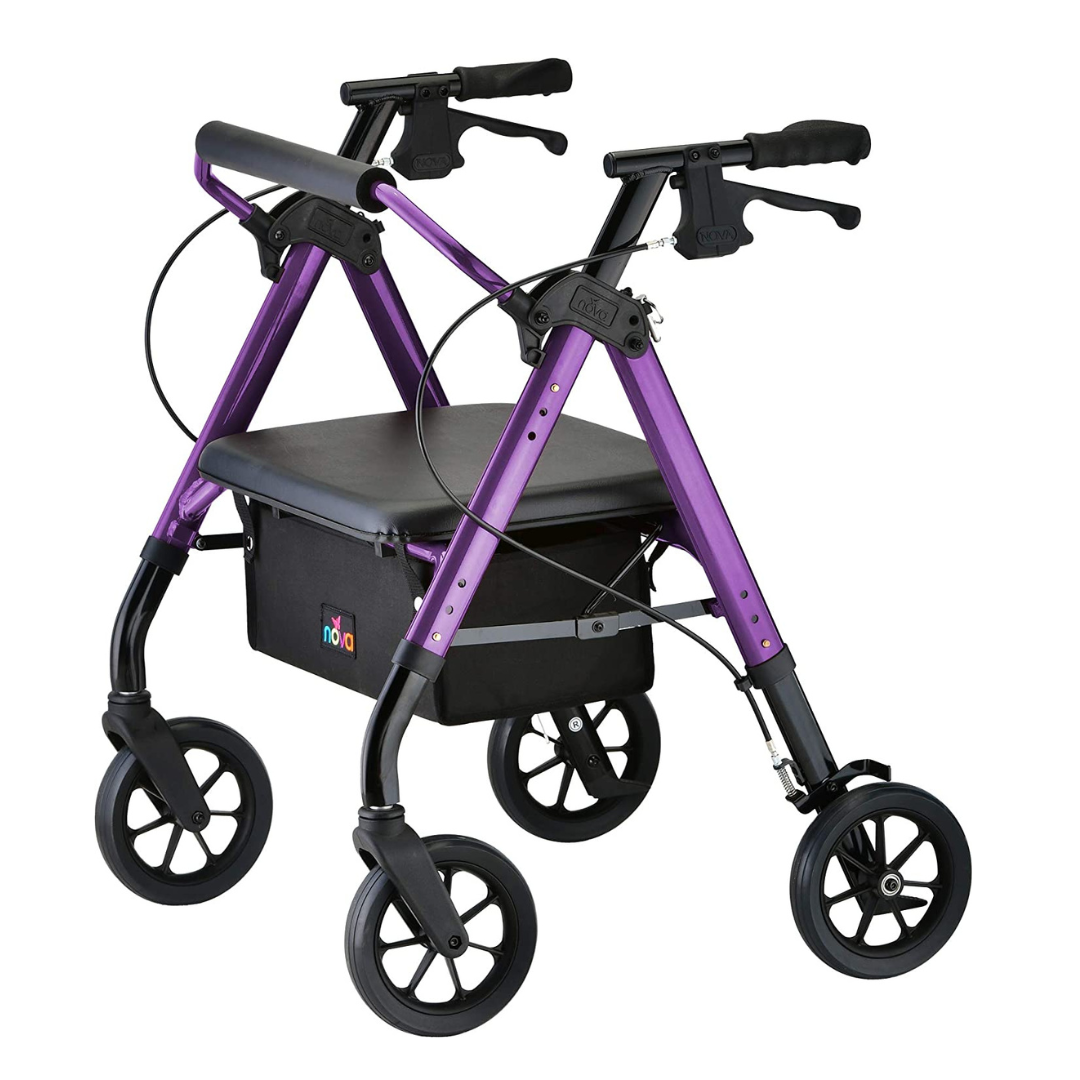 Nova Medical 4289 Star HD Bariatric Rollator Walker with Extra Wide Padded Seat - primehubstore.shop Rollators