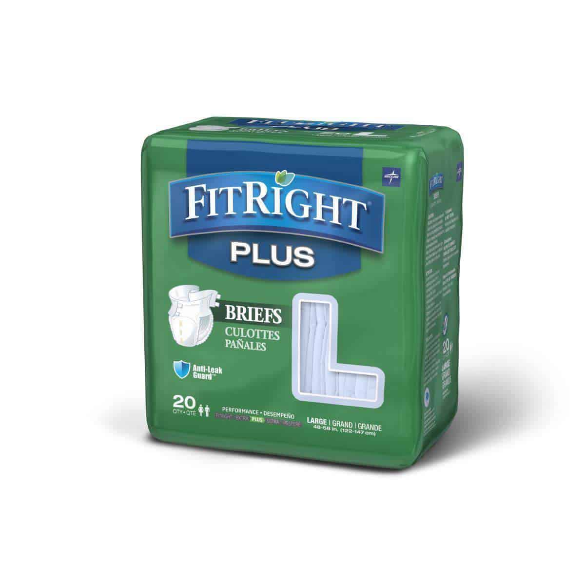 FitRight Plus Adult Diapers - Unisex Disposable Incontinence Briefs with Tabs - Moderate Absorbency - primehubstore.shop Incontinence