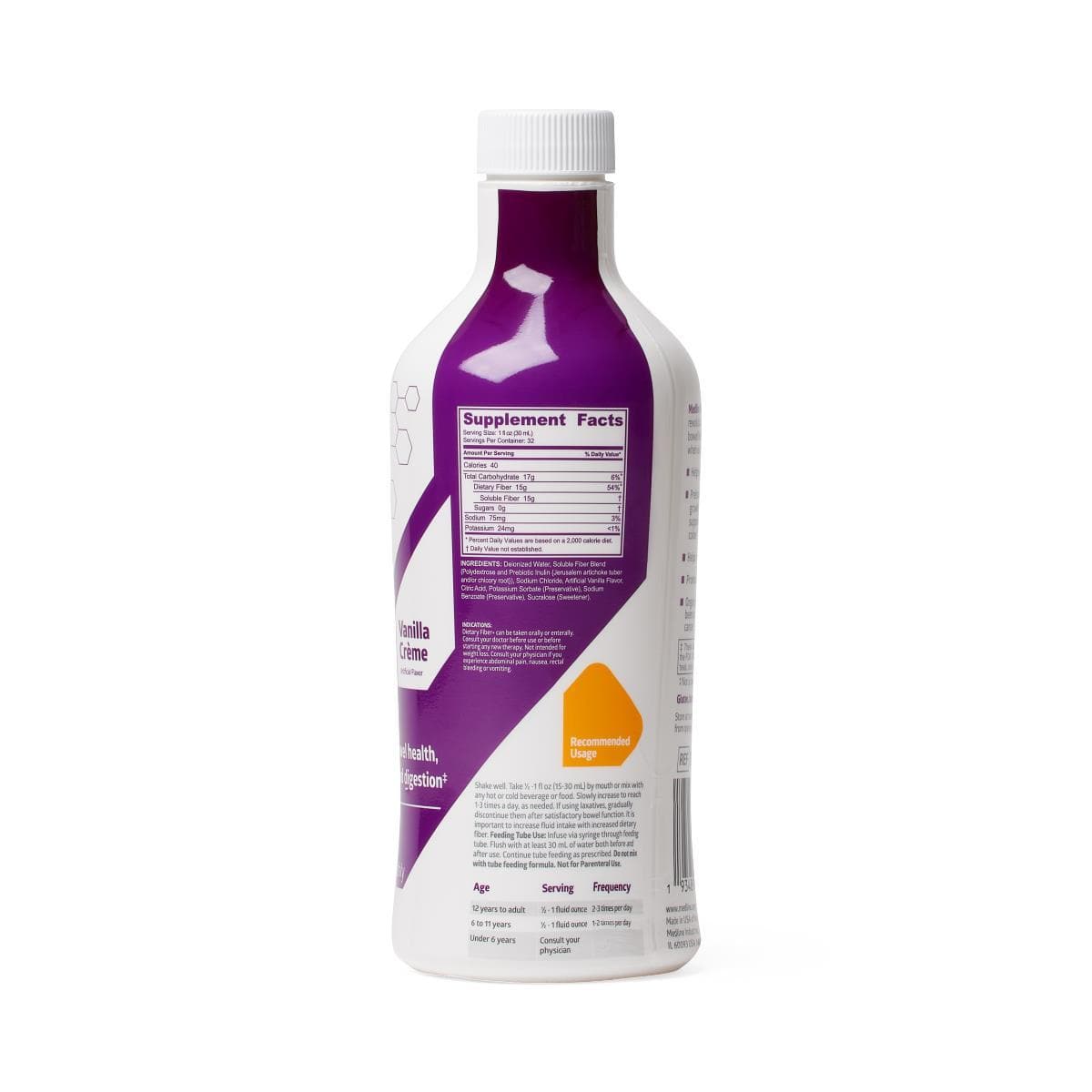 Medline Dietary Fiber+ Liquid Supplement - Vanilla - 32 oz Bottle - primehubstore.shop Fiber Supplements