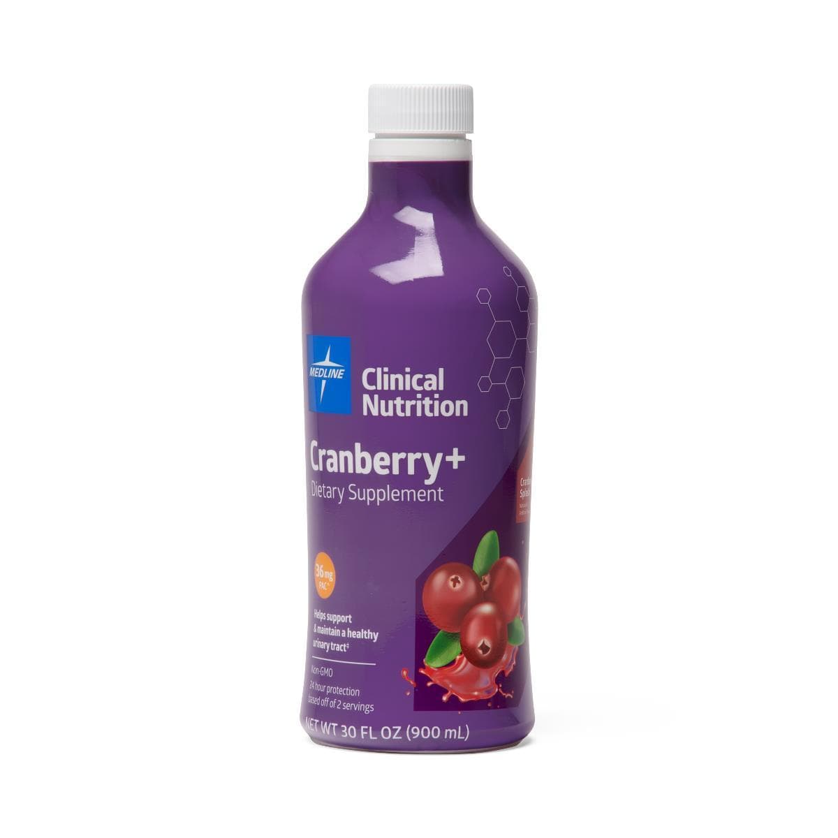 Medline Cranberry+ Liquid UTI Dietary Supplement - 30 oz Bottle - primehubstore.shop Nutrition Supplements