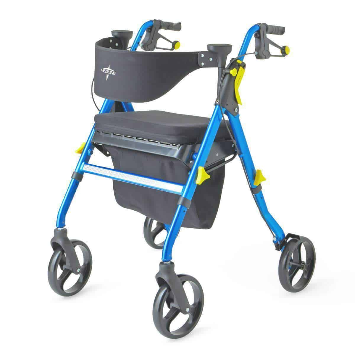 Medline Premium Empower Folding Mobility Rollator Walker with 8" Wheels - primehubstore.shop Rollators