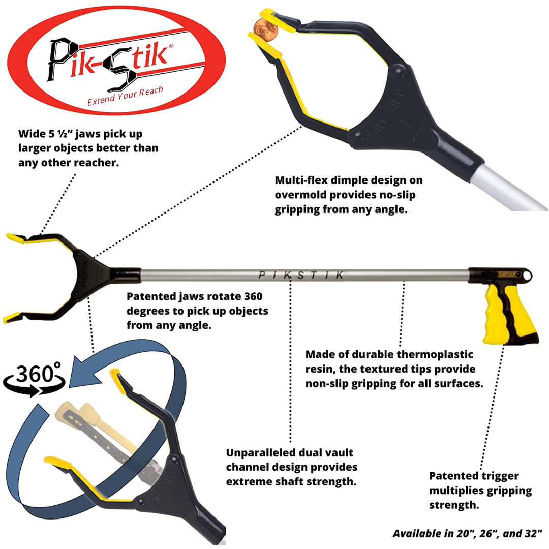 Nova Medical Deluxe Pikstik Reachers with Swivel Head- 2 Sizes Available - primehubstore.shop Reachers & Grabbers