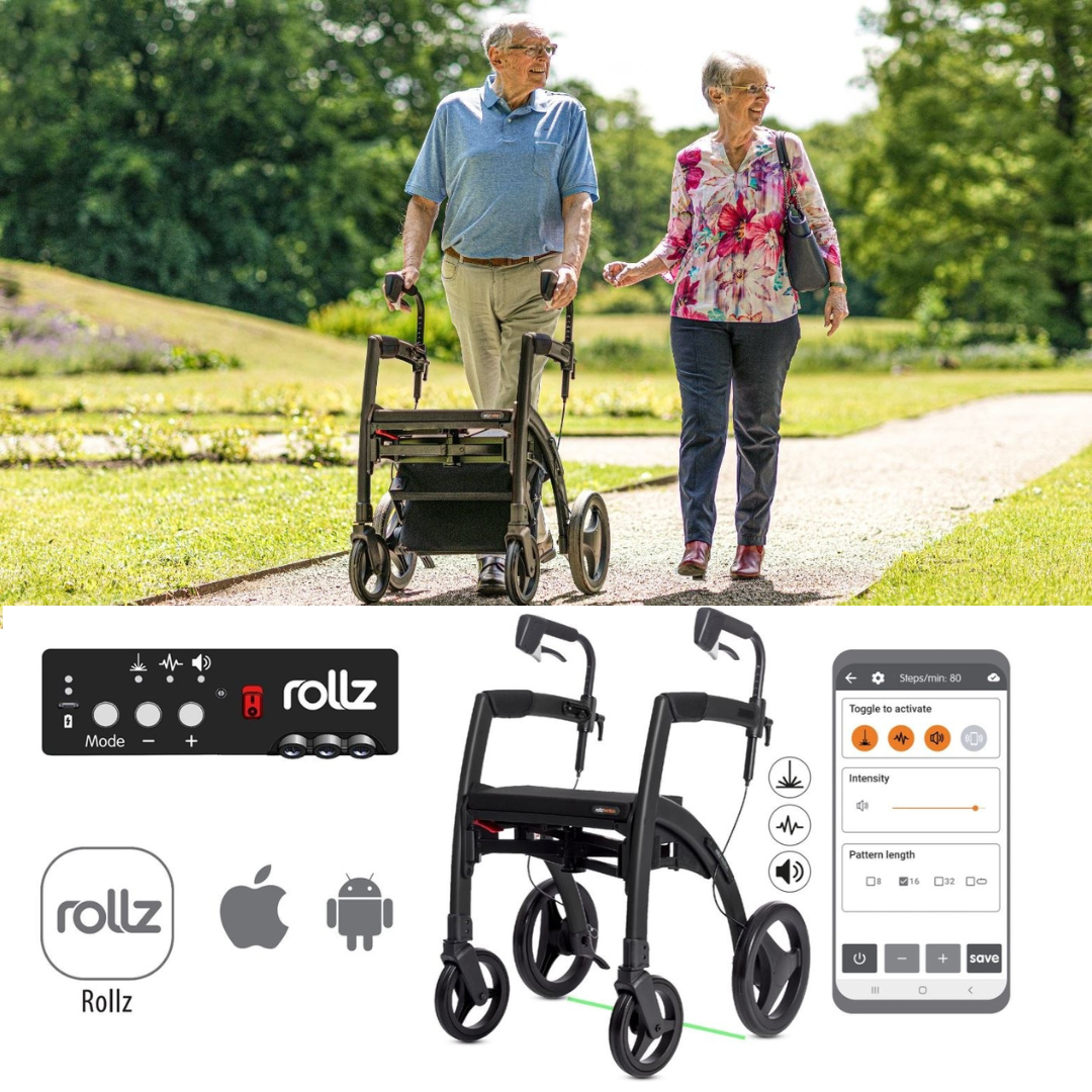 Rollz Motion Rhythm 2-In-1 Hybrid Chair - Parkinson's Rollator with Adjustable Cues - primehubstore.shop Rollators