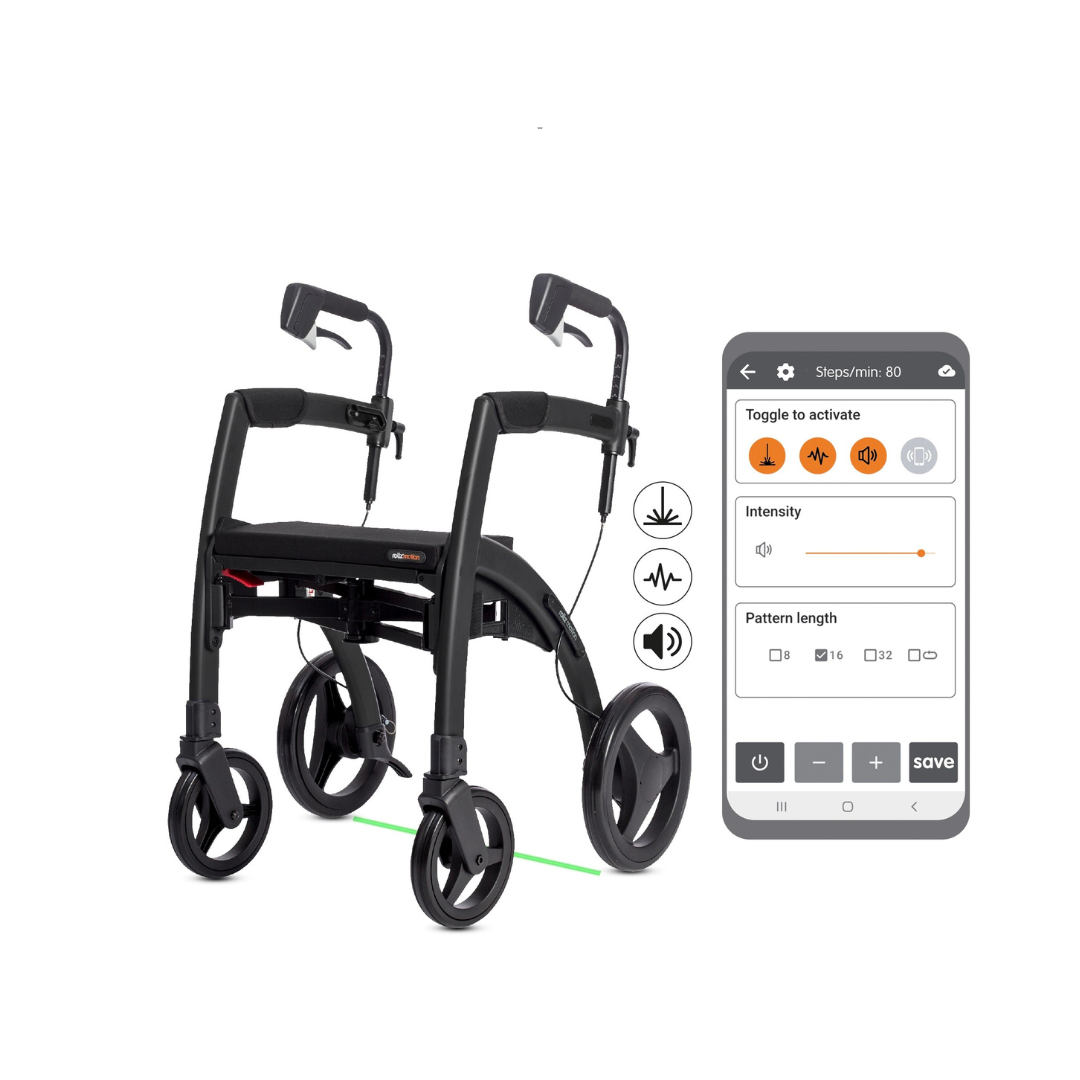 Rollz Motion Rhythm 2-In-1 Hybrid Chair - Parkinson's Rollator with Adjustable Cues - primehubstore.shop Rollators