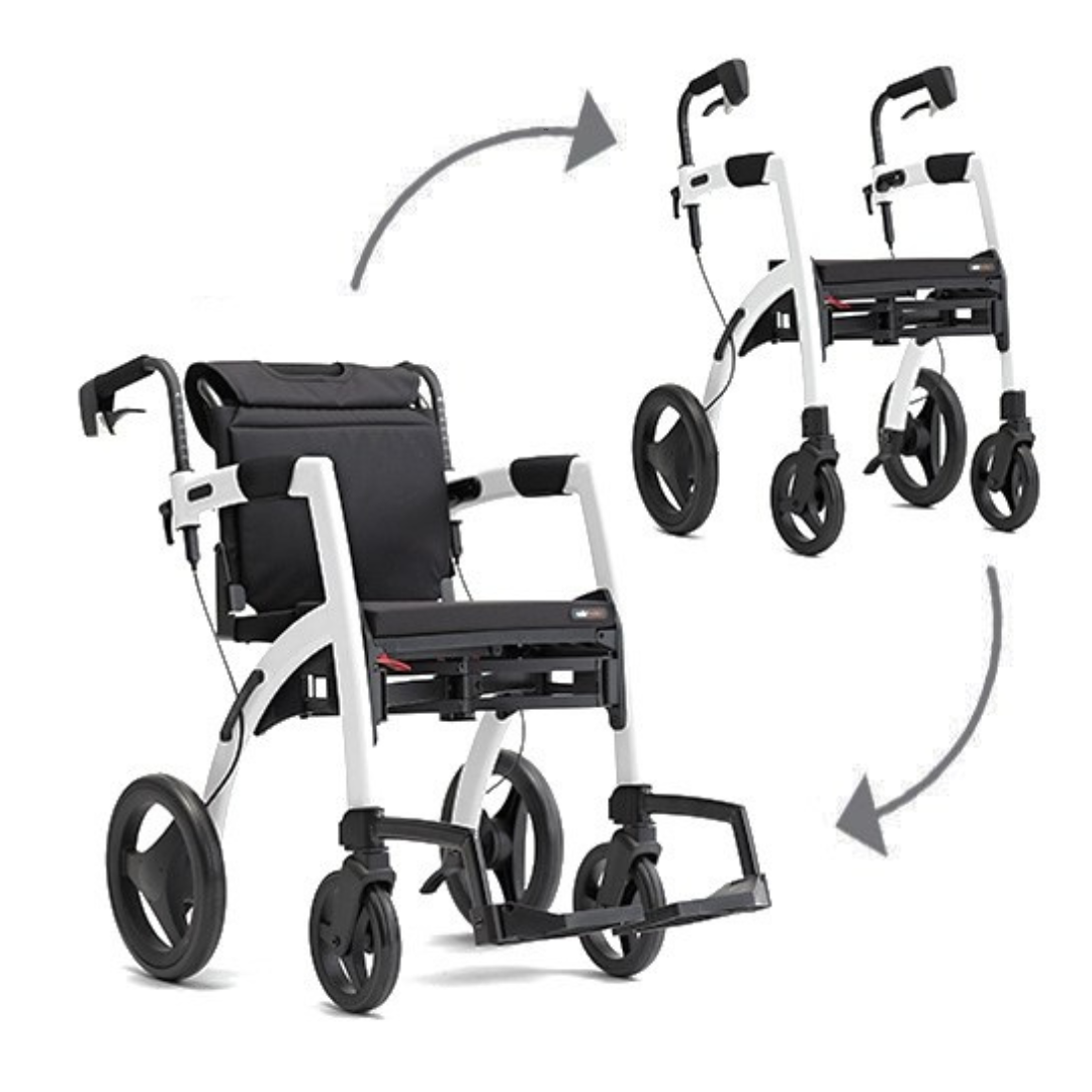 Rollz Motion Premium 2-in-1 Rollator & Transport Chairs - primehubstore.shop Hybrid Transport Chair/Rollators