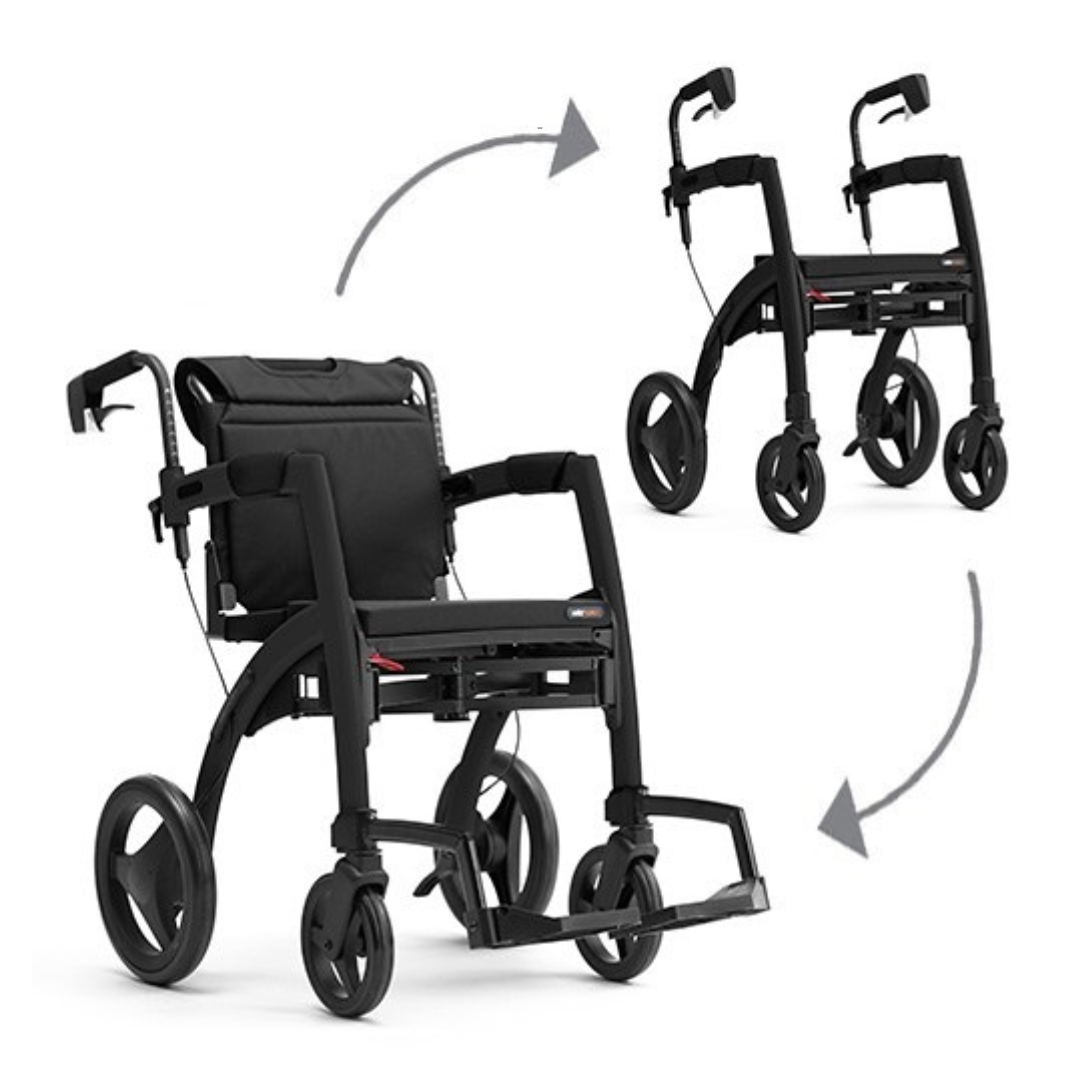 Rollz Motion Premium 2-in-1 Rollator & Transport Chairs - primehubstore.shop Hybrid Transport Chair/Rollators