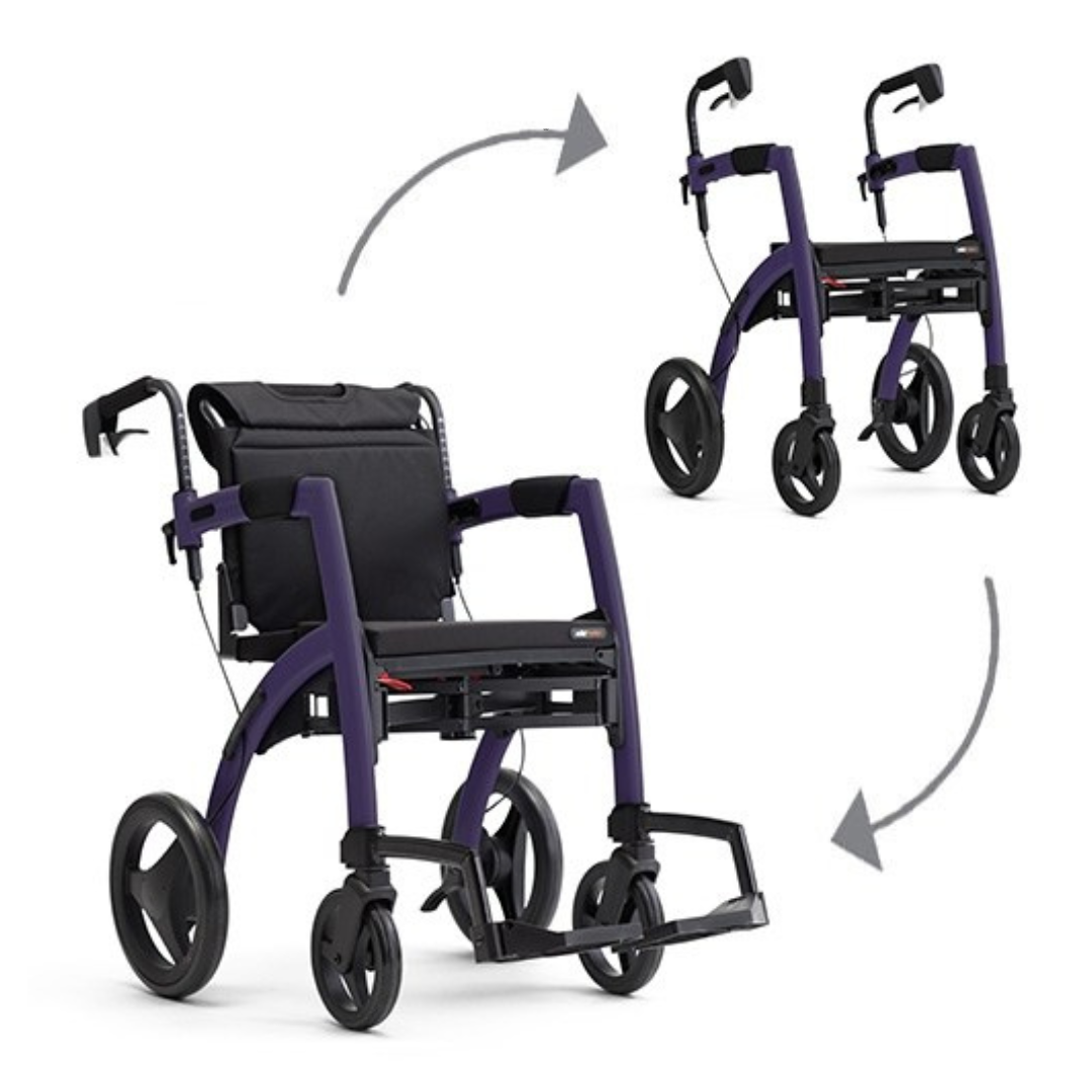 Rollz Motion Premium 2-in-1 Rollator & Transport Chairs - primehubstore.shop Hybrid Transport Chair/Rollators