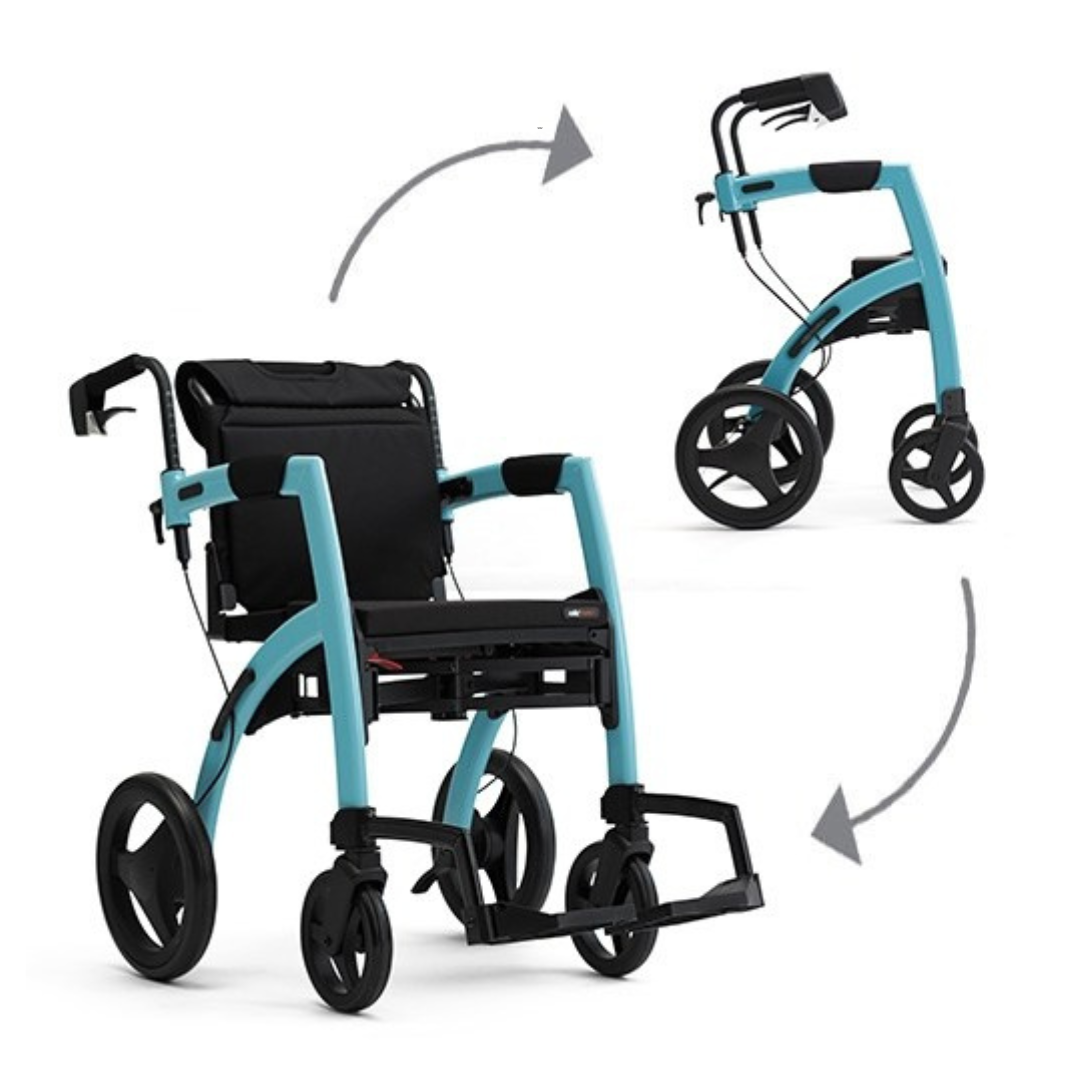 Rollz Motion Premium 2-in-1 Rollator & Transport Chairs - primehubstore.shop Hybrid Transport Chair/Rollators