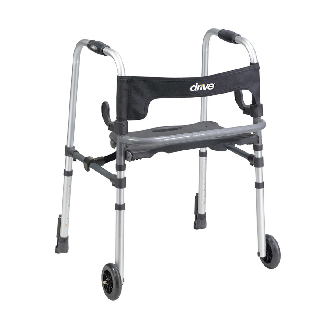 Drive Medical Clever-Lite LS Rollator Walker with Seat and Push Down Brakes - primehubstore.shop walkers