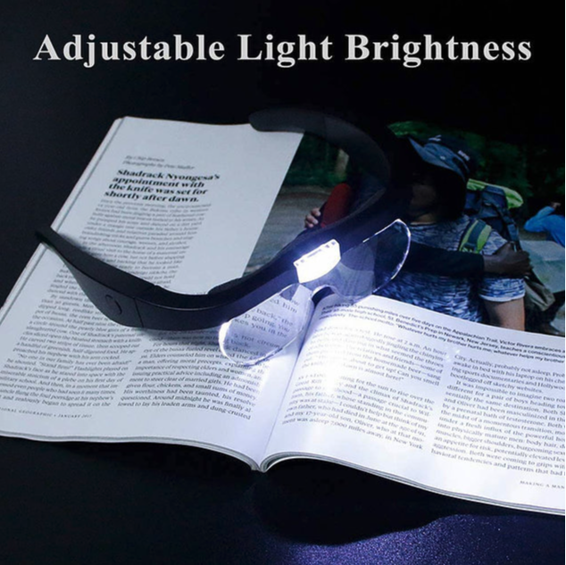 Magnipros Rechargeable Head Magnifying Glasses with 2 LEDs & 4 Detachable Lenses - primehubstore.shop Magnifying Glasses