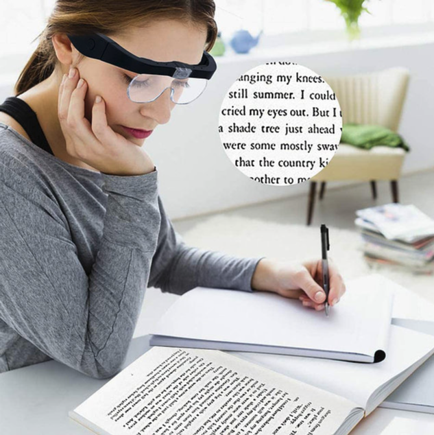 Magnipros Rechargeable Head Magnifying Glasses with 2 LEDs & 4 Detachable Lenses - primehubstore.shop Magnifying Glasses