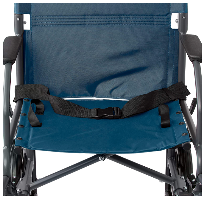 Medline Transport Folding Wheelchair with Lightweight Steel Frame - Teal - primehubstore.shop Transport Chairs