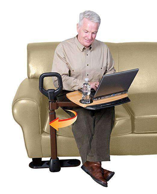 Stander Tray Table - Ergonomic Bamboo Swivel TV Laptop Tray - Safety Support Mobility Handle - primehubstore.shop Bed Rails