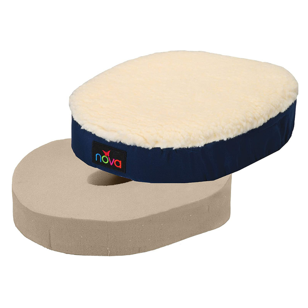Nova Medical Donut Pillow Seat Cushion with Fleece Sheepskin Surface - primehubstore.shop 
