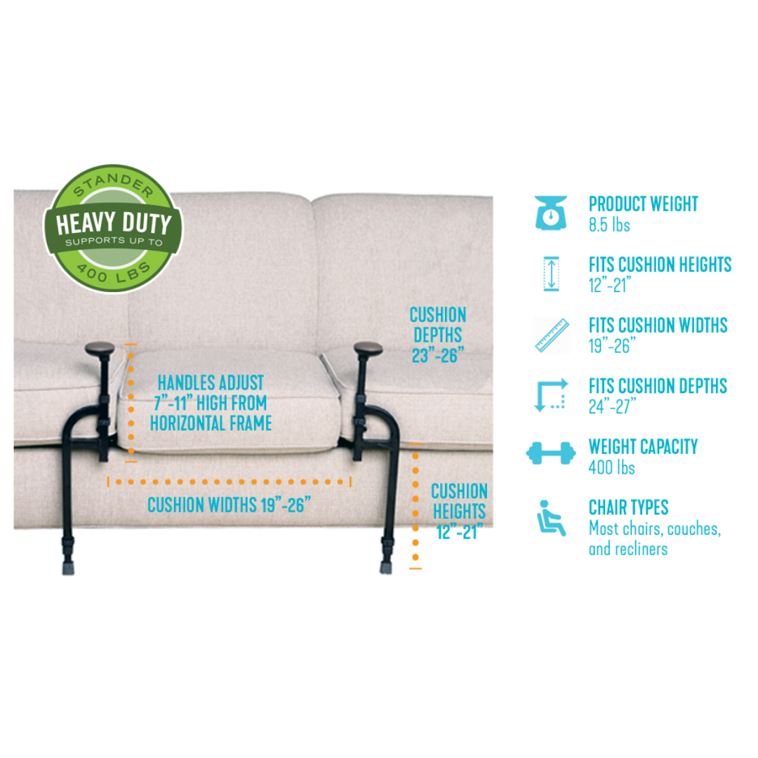 Stander EZ Stand-N-Go HD - Bariatric Couch Stand Assister - primehubstore.shop Daily Living Aids