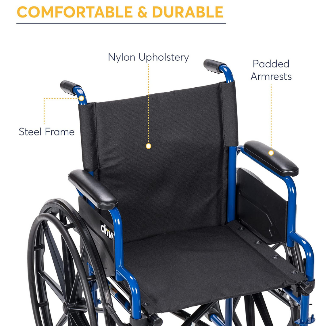Drive Medical Blue Streak Lightweight Wheelchair - primehubstore.shop Wheelchairs