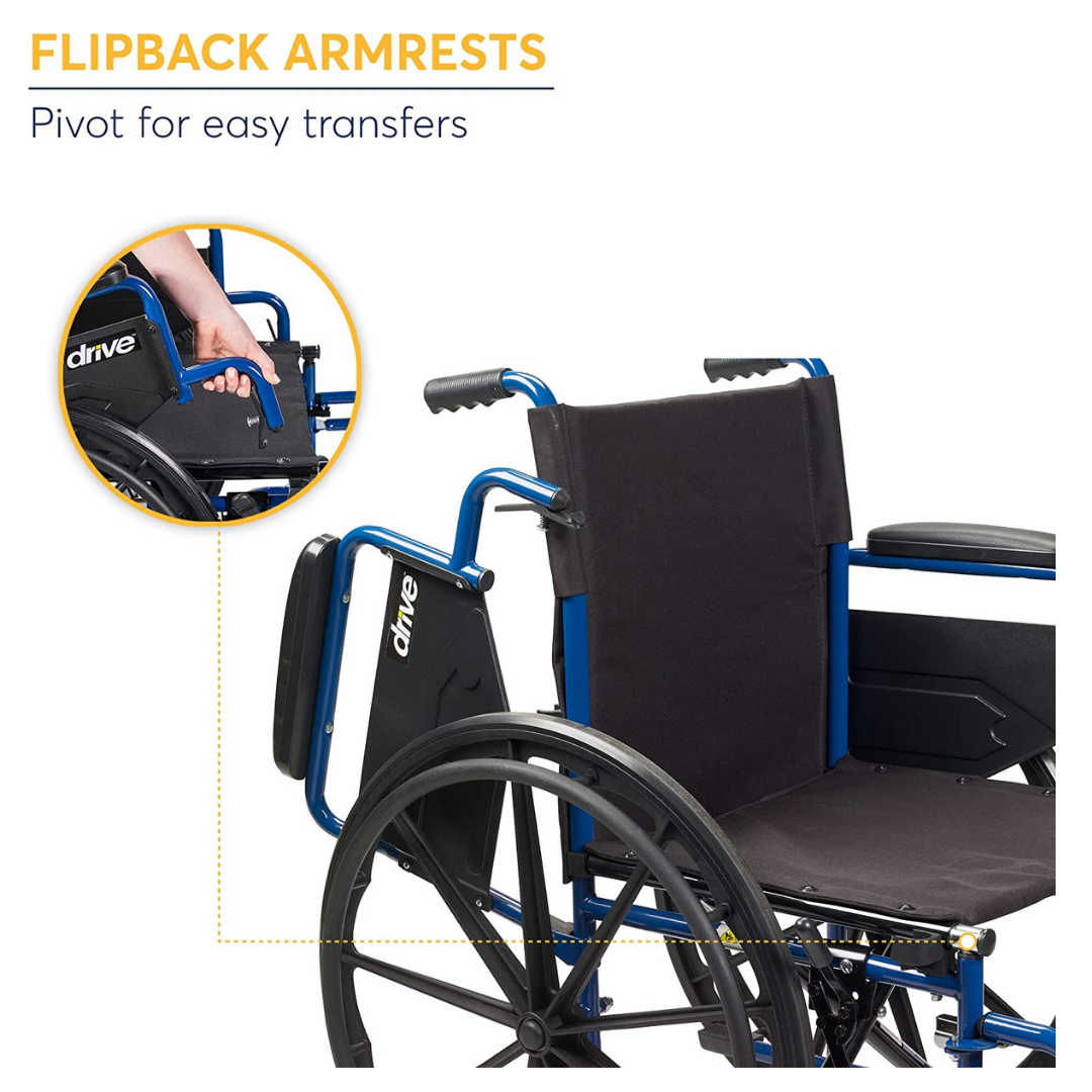 Drive Medical Blue Streak Lightweight Wheelchair - primehubstore.shop Wheelchairs