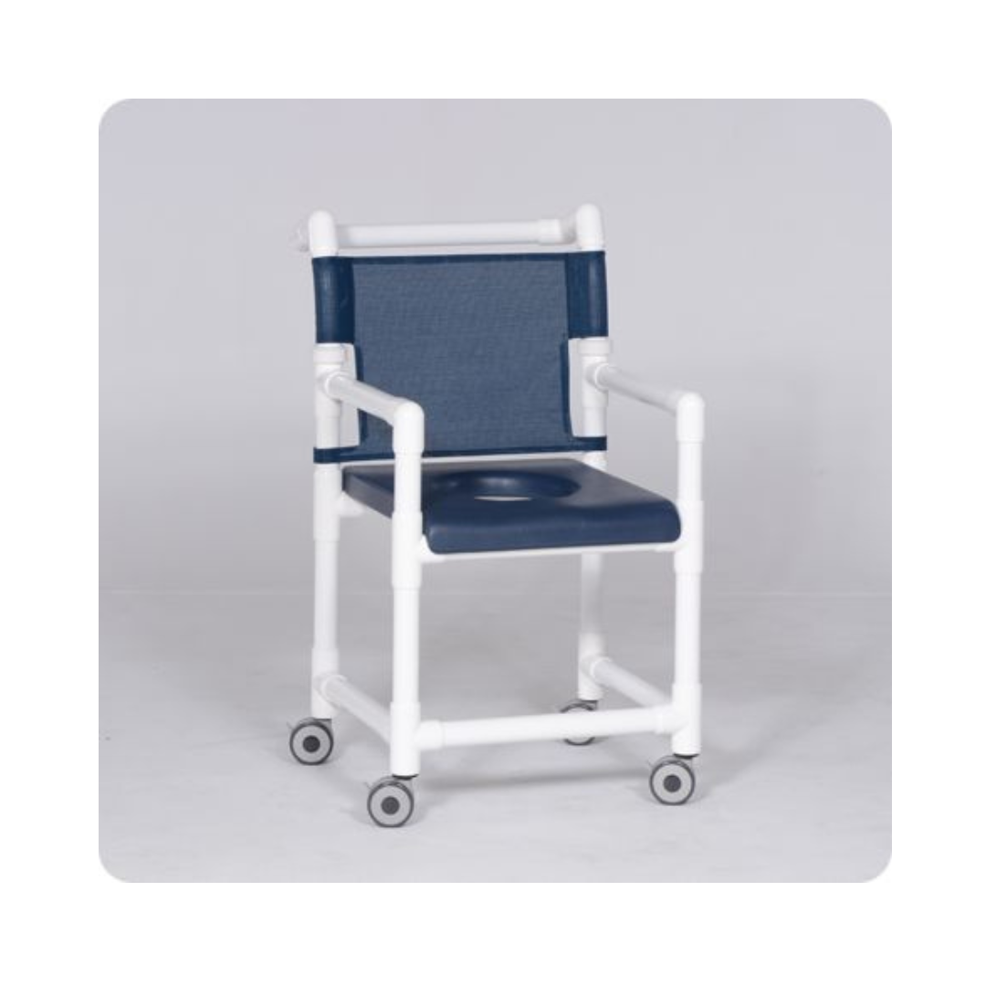 IPU Deluxe Rolling Shower Chair with Commode Opening & Closed Seat - primehubstore.shop PVC Shower Chairs