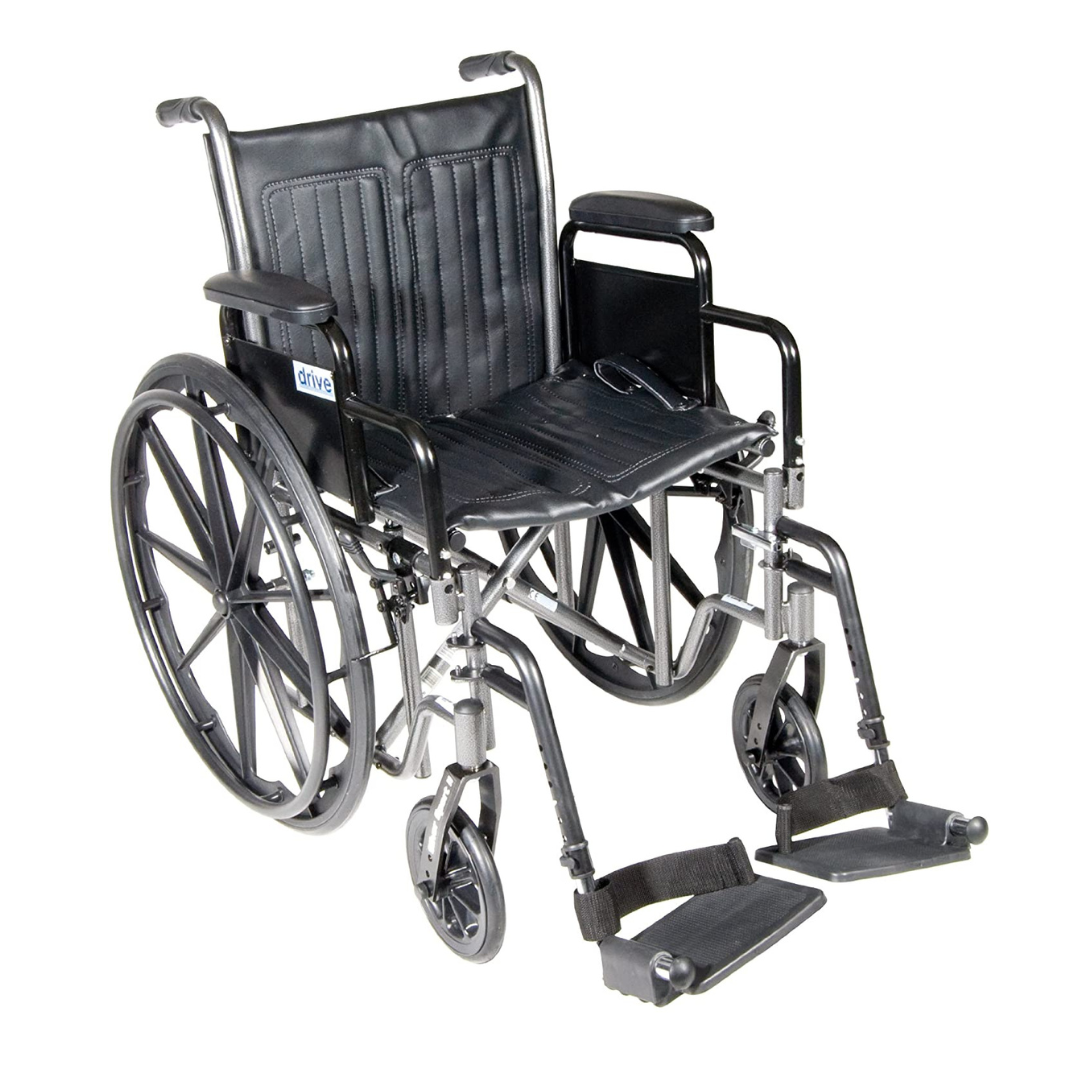 Drive Medical Silver Sport 2 Folding Wheelchair - Swing Away or Elevating Leg Rests - primehubstore.shop Wheelchairs