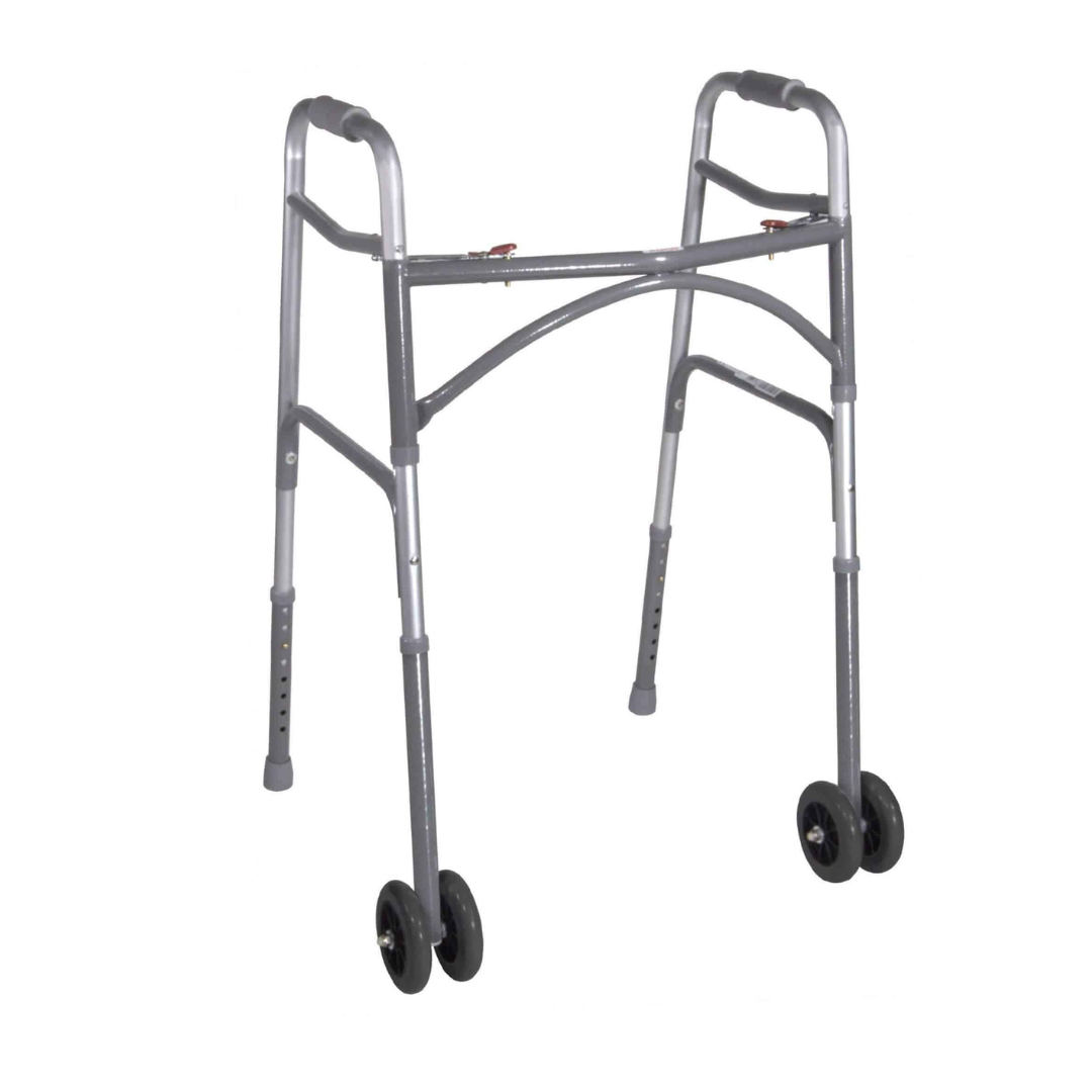 Drive Medical Heavy Duty Bariatric Two Button Walker with Wheels - primehubstore.shop Walkers