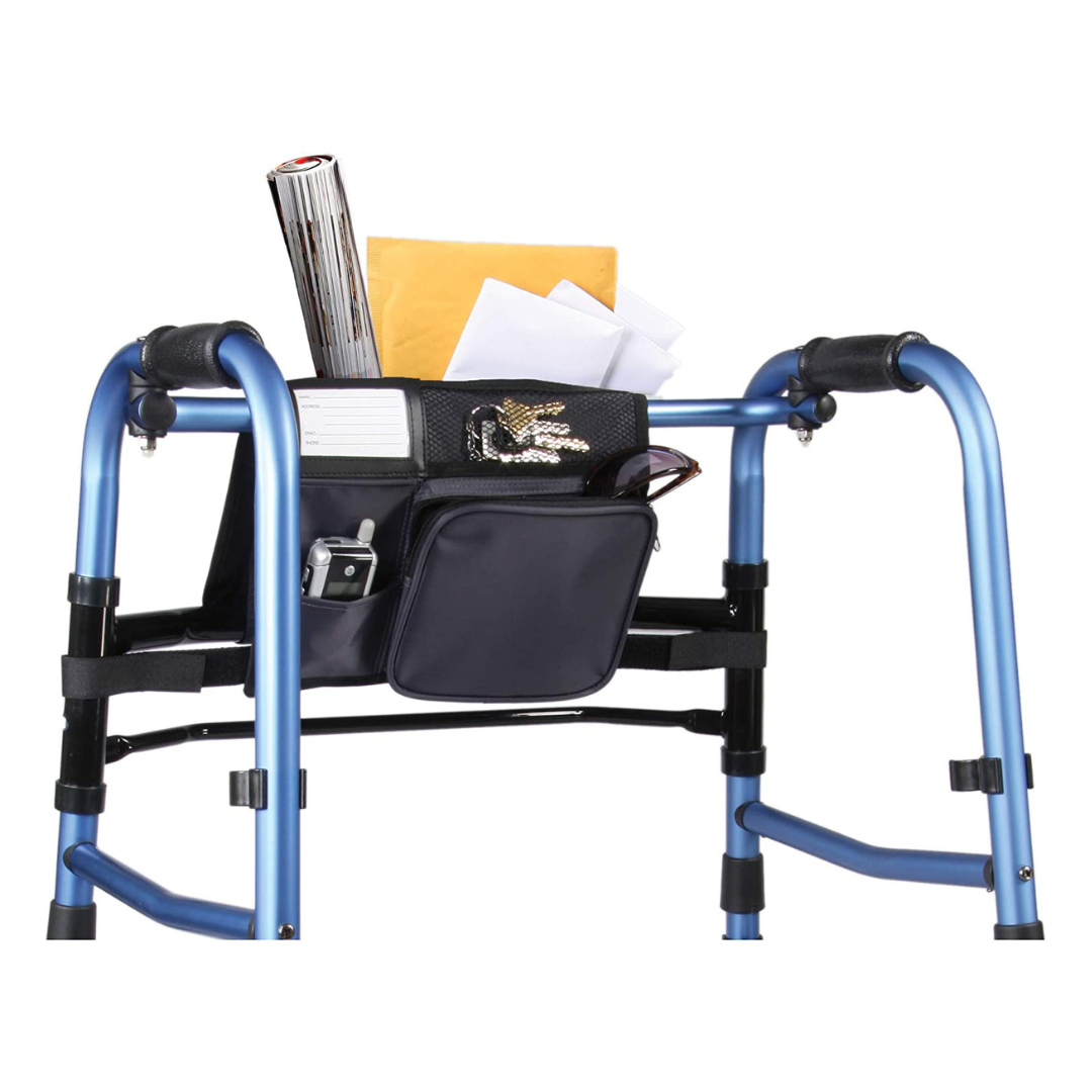 Carex Explorer Folding Walker with 5" Wheels, Glides, and Organizer - primehubstore.shop walkers