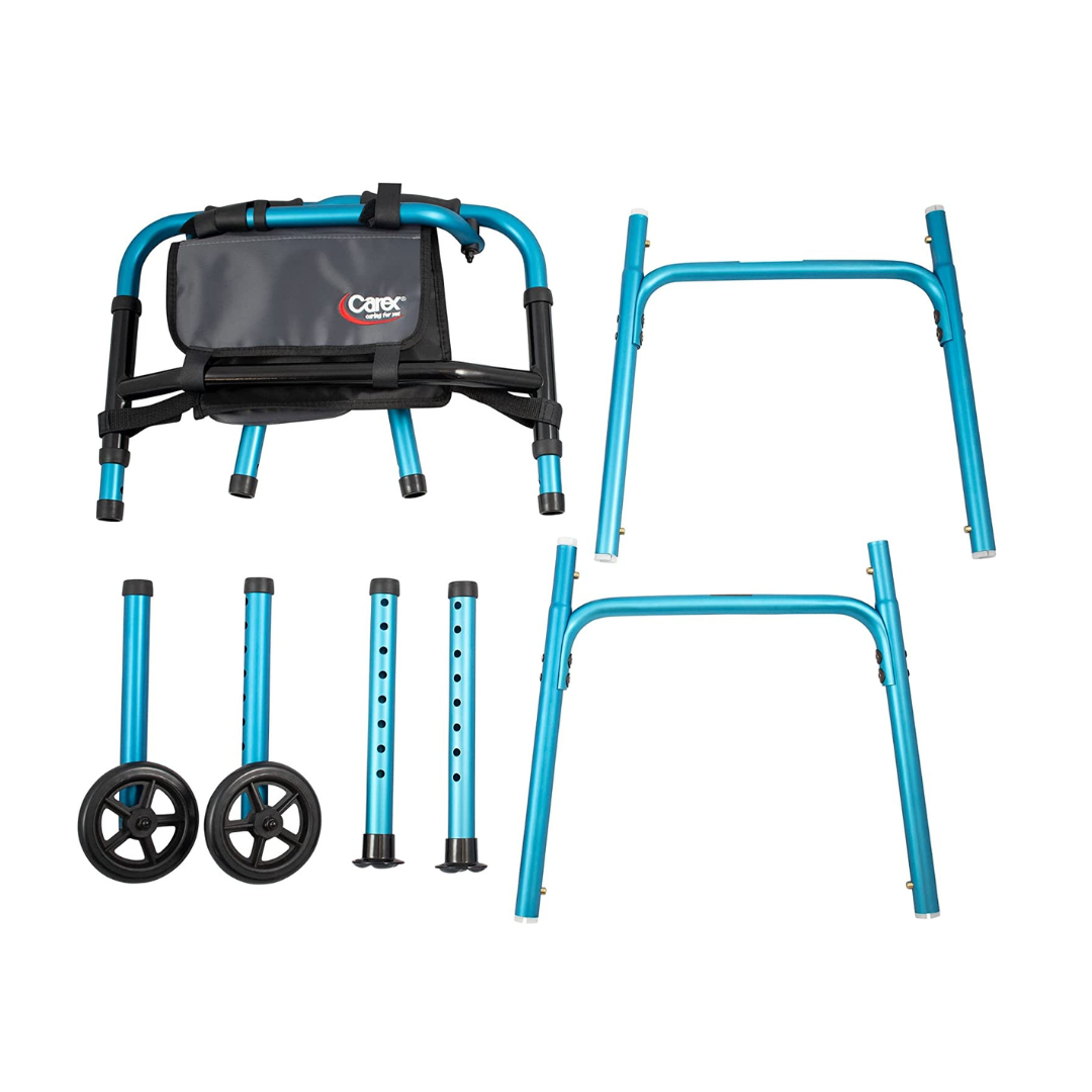 Carex Explorer Folding Walker with 5" Wheels, Glides, and Organizer - primehubstore.shop walkers