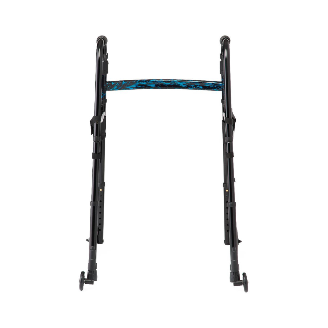 Medline Folding Walker with Wheeled Glide-Brakes, Trigger Release and Storage Bags - primehubstore.shop Walkers