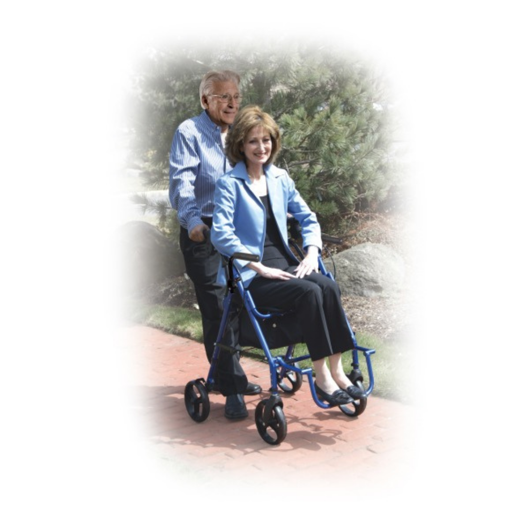 Drive Medical Folding Duet Hybrid Transport Chair Rolling Walker - primehubstore.shop Transport Chairs