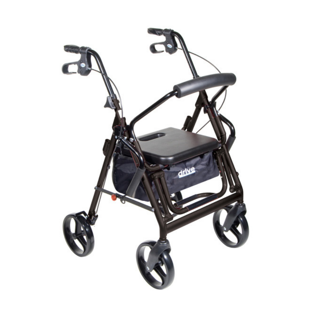 Drive Medical Folding Duet Hybrid Transport Chair Rolling Walker - primehubstore.shop Transport Chairs