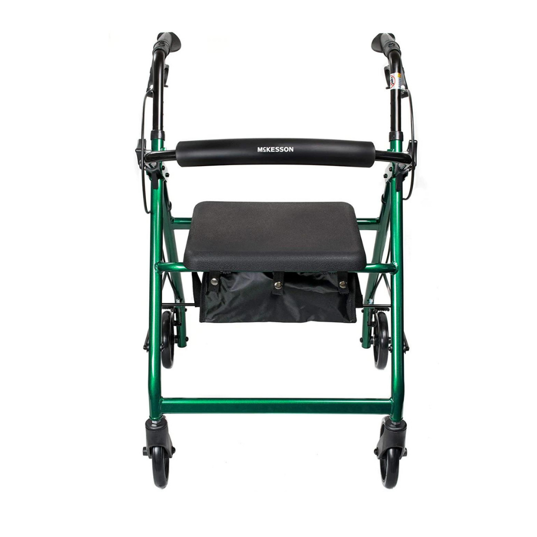 McKesson Lightweight Aluminum Folding Rollator with Padded Seat - Open Box - primehubstore.shop Rollators