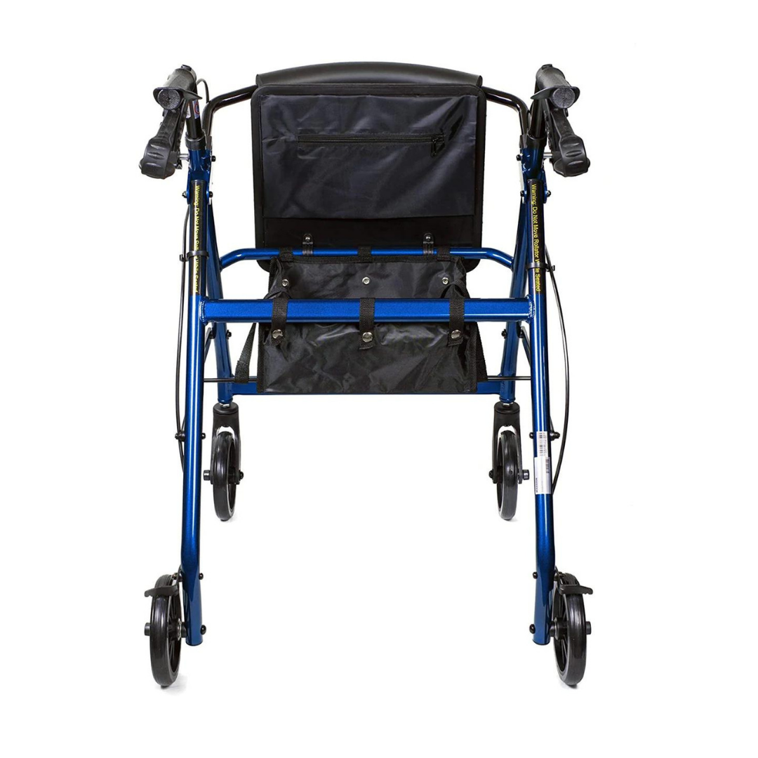 McKesson Lightweight Aluminum Folding Rollator with Padded Seat - Open Box - primehubstore.shop Rollators