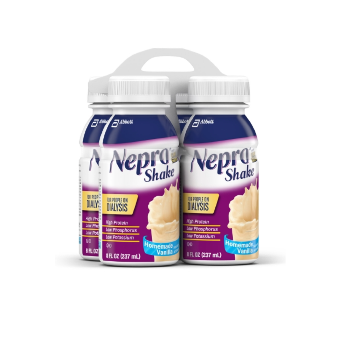 Nepro Nutrition Shake for People on Dialysis - 4 Pack of 8 oz Bottles - Vanilla - primehubstore.shop Nutrition Supplements