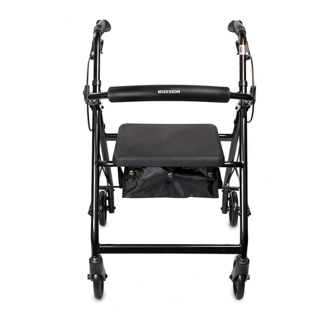 McKesson Lightweight Aluminum Folding Rollator with Padded Seat - Open Box - primehubstore.shop Rollators
