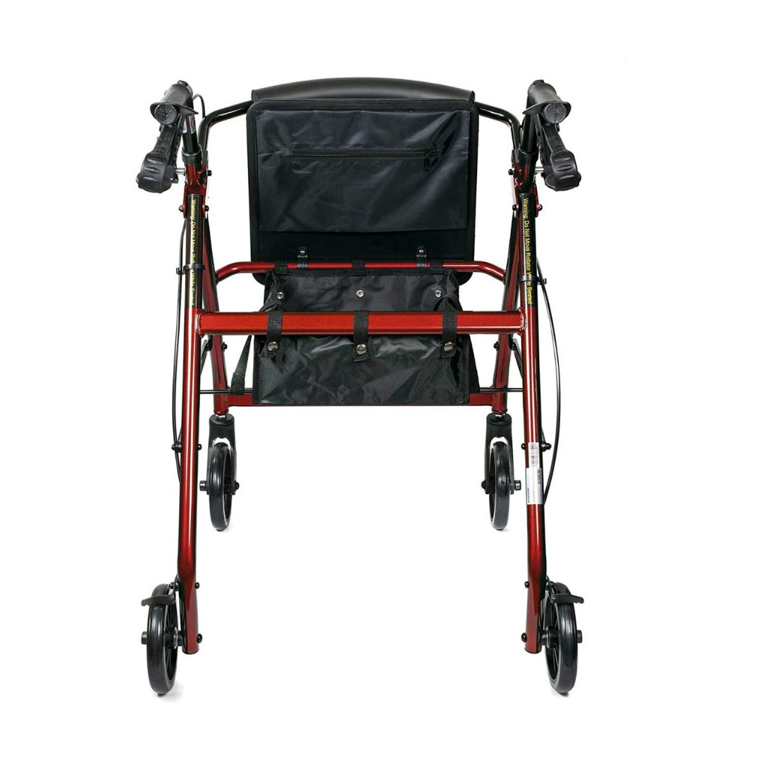 McKesson Lightweight Aluminum Folding Rollator with Padded Seat - Open Box - primehubstore.shop Rollators