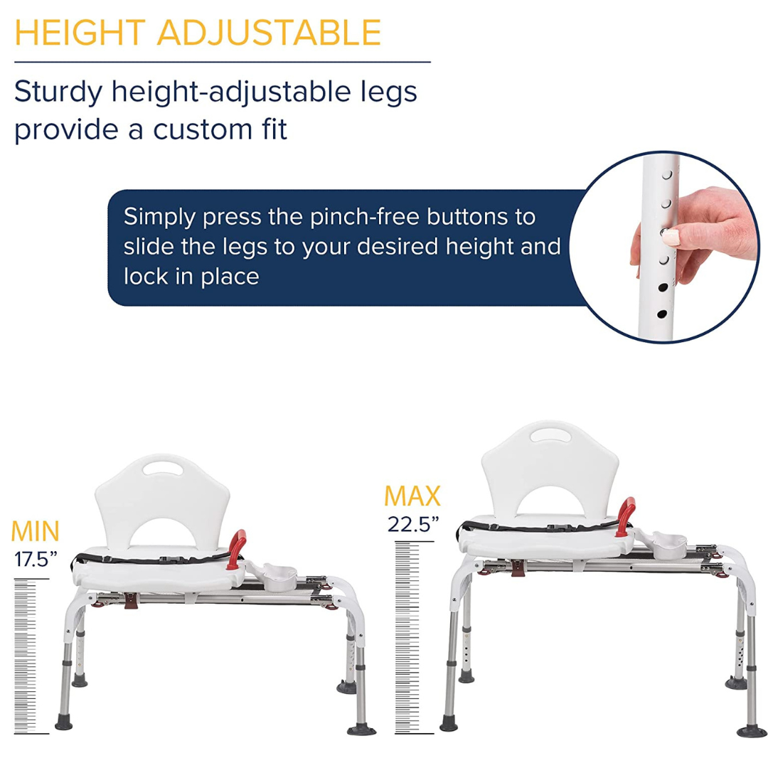 Drive Medical Folding Universal Sliding Transfer Bench - primehubstore.shop Transfer Equipment