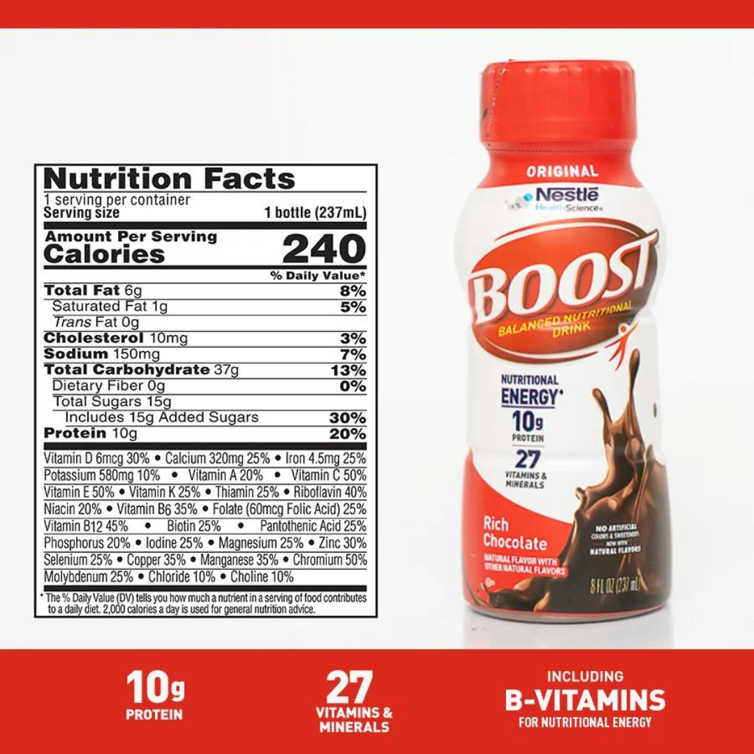 Nestle Boost® Original Oral Nutritional Supplement - 8 oz. Bottles - primehubstore.shop Vitamins & Supplements