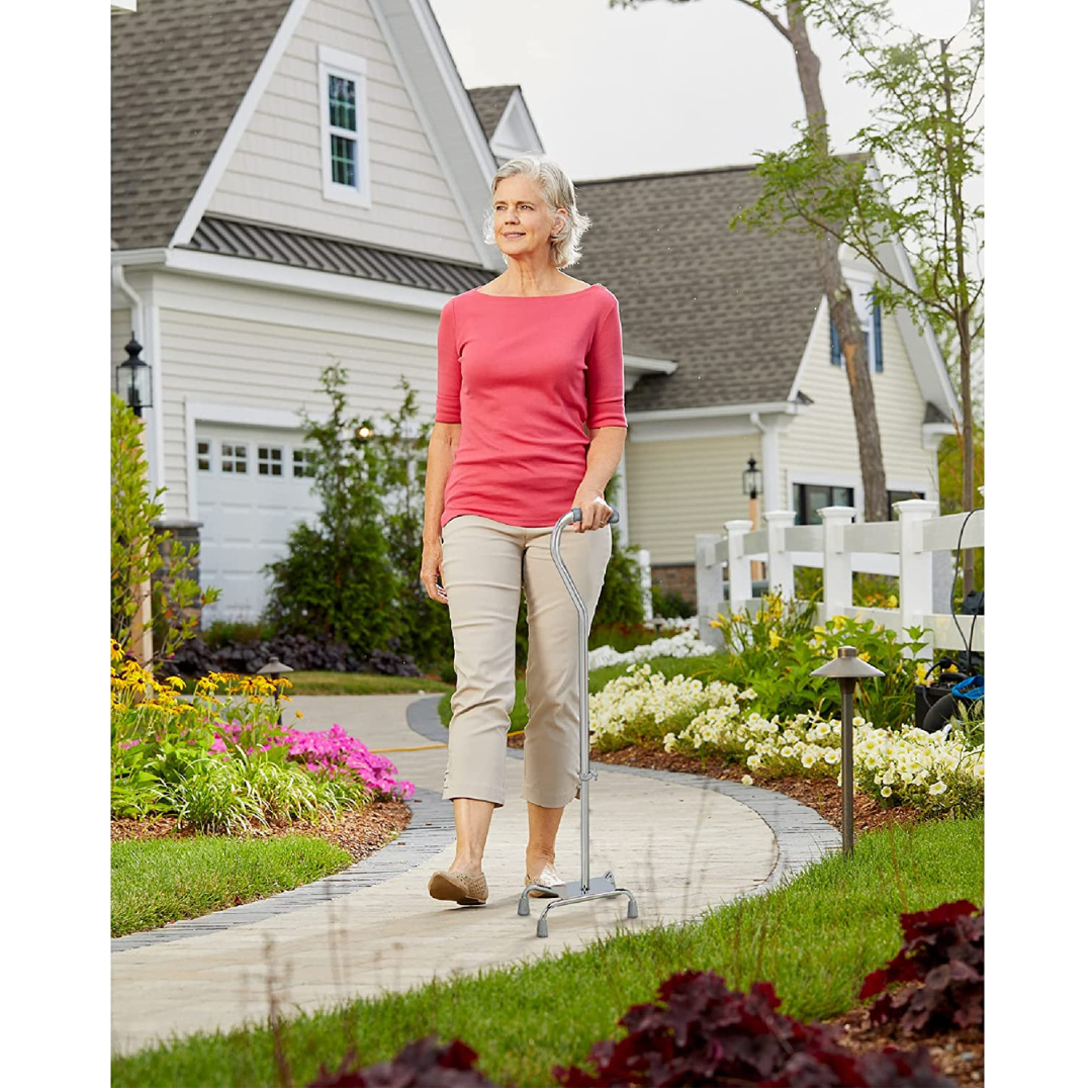 Carex Quad Cane with Large Base and Adjustable Height - primehubstore.shop Quad Canes