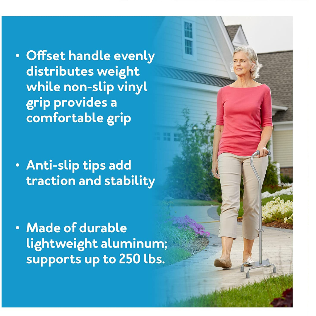 Carex Quad Cane with Large Base and Adjustable Height - primehubstore.shop Quad Canes