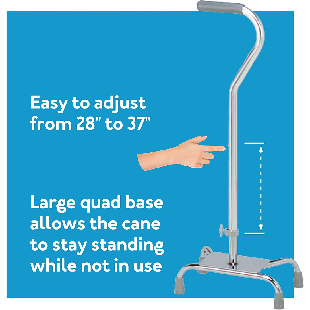 Carex Quad Cane with Large Base and Adjustable Height - primehubstore.shop Quad Canes