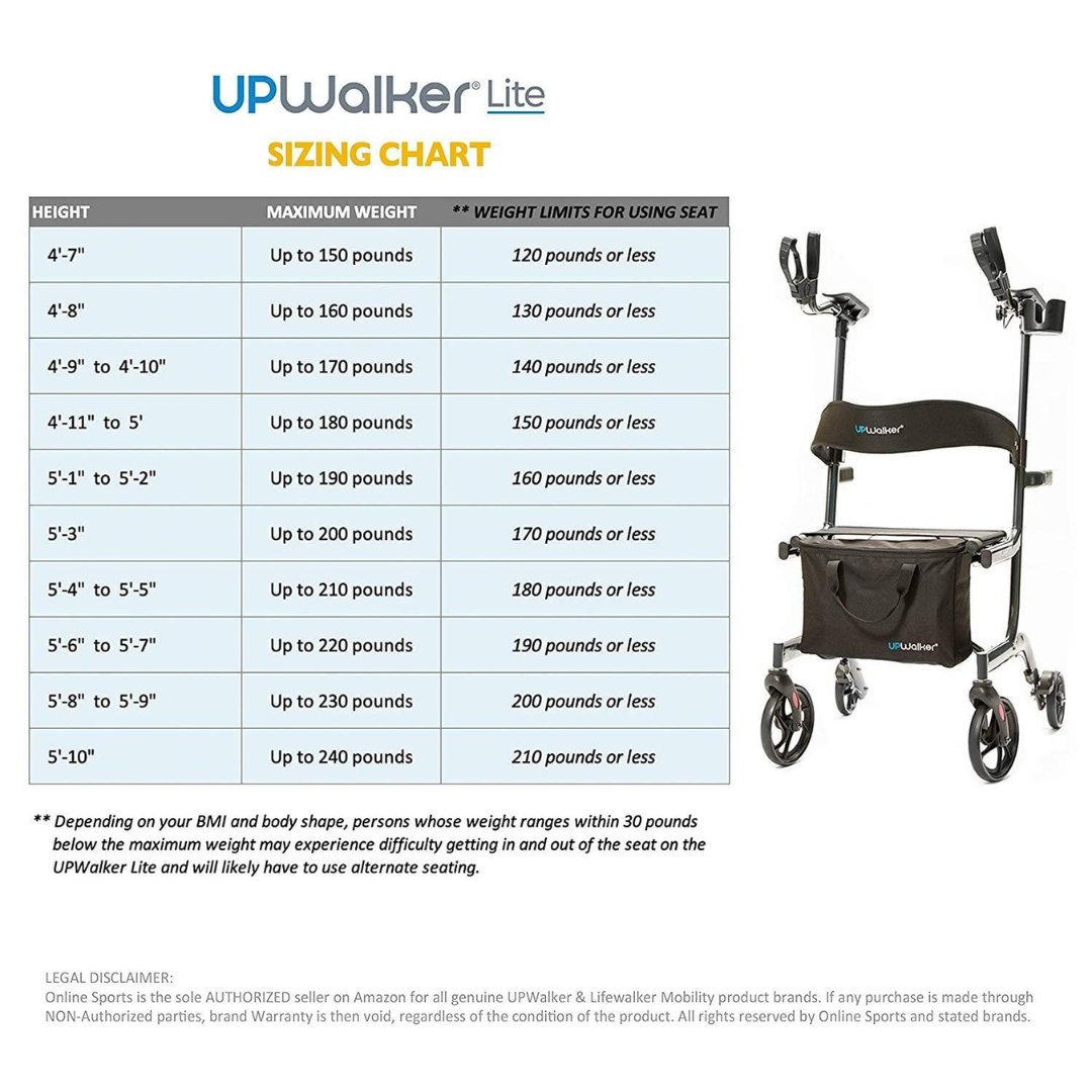 LifeWalker UpWalker Lite Folding Rolling Upright Walker - Weighs Only 15.5 lbs - primehubstore.shop Rollators
